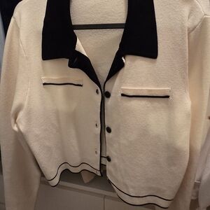 OAK + FORT Black and Cream Jacket